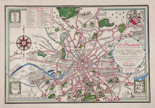 Manchester Pictorial Map dated 1926