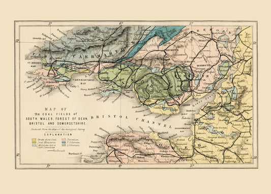 Map of the Coal Fields of South Wales, Forest of Dean, Bristol and Somerset