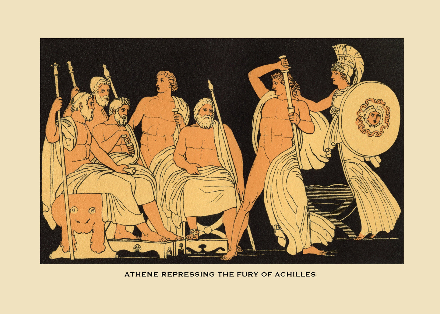 Athene repressing the fury of Achilles Print