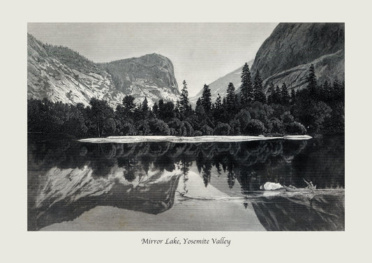 Mirror Lake, Yosemite Valley - Antique Art Reproduction of engraving from 1895 - Yosemite National Park - California - Available Framed