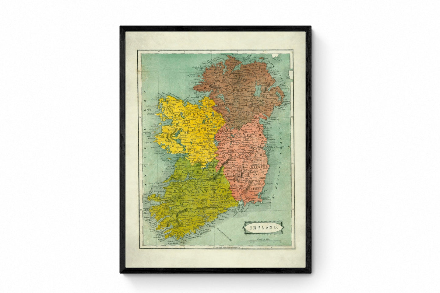 Ireland in 1863 Colourful Map