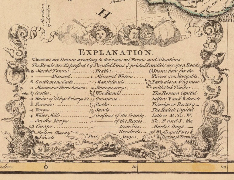 Sussex Map dated 1749