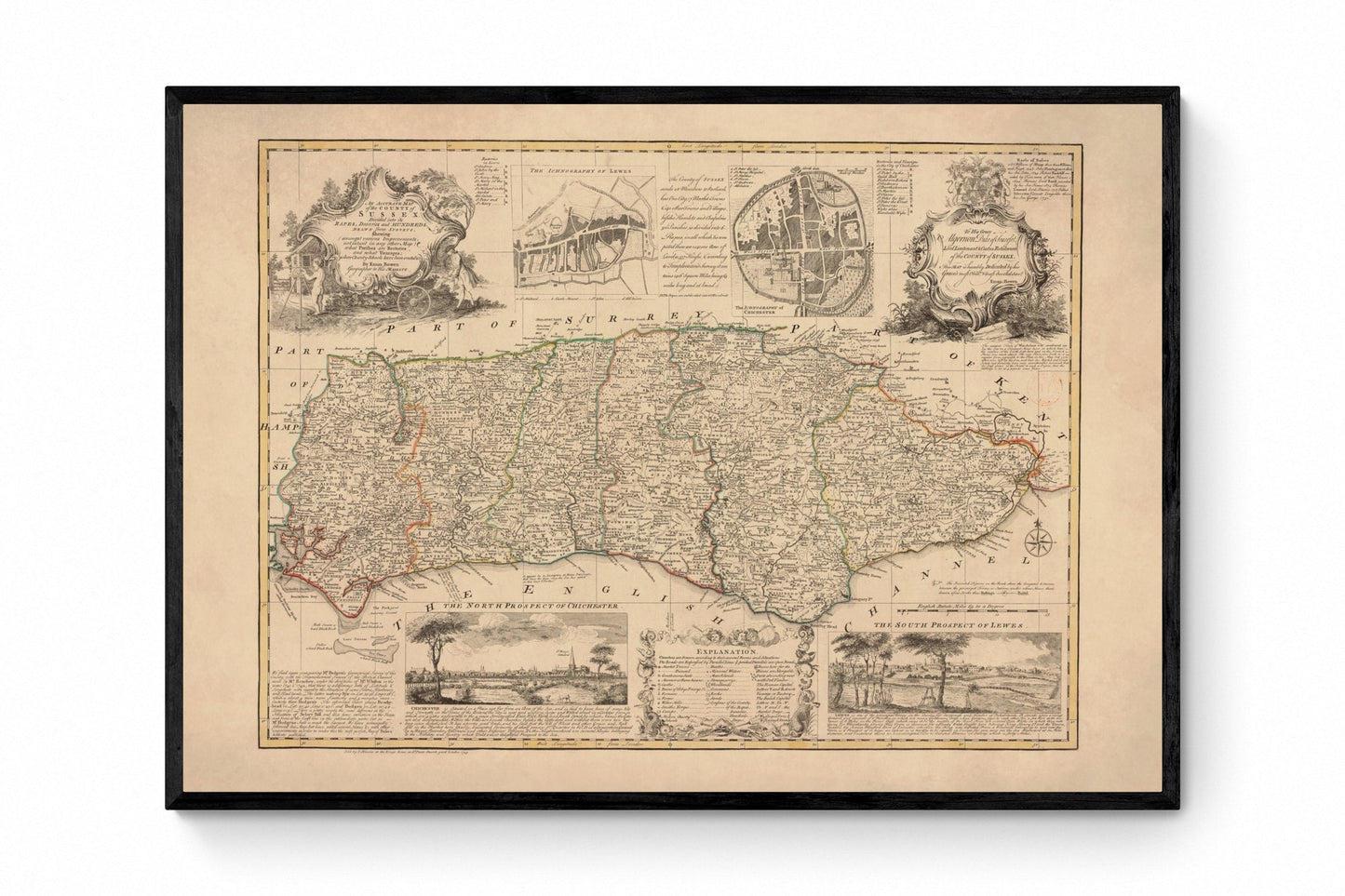 Sussex Map dated 1749