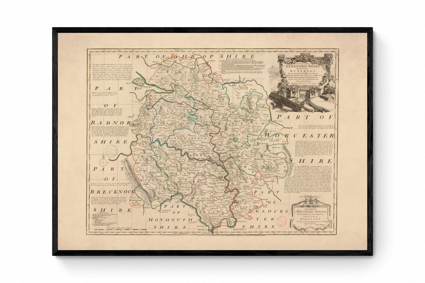 Herefordshire Map dated 1760